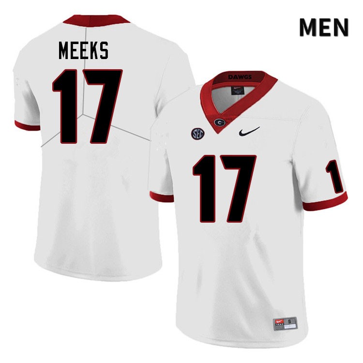 Georgia Bulldogs Men's Jackson Meeks #17 White Stitched College UGA Football Jersey 23SR018OI